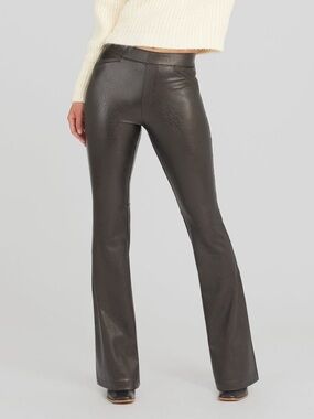 Spanx leather like flare luxe black new with tags small 20457r